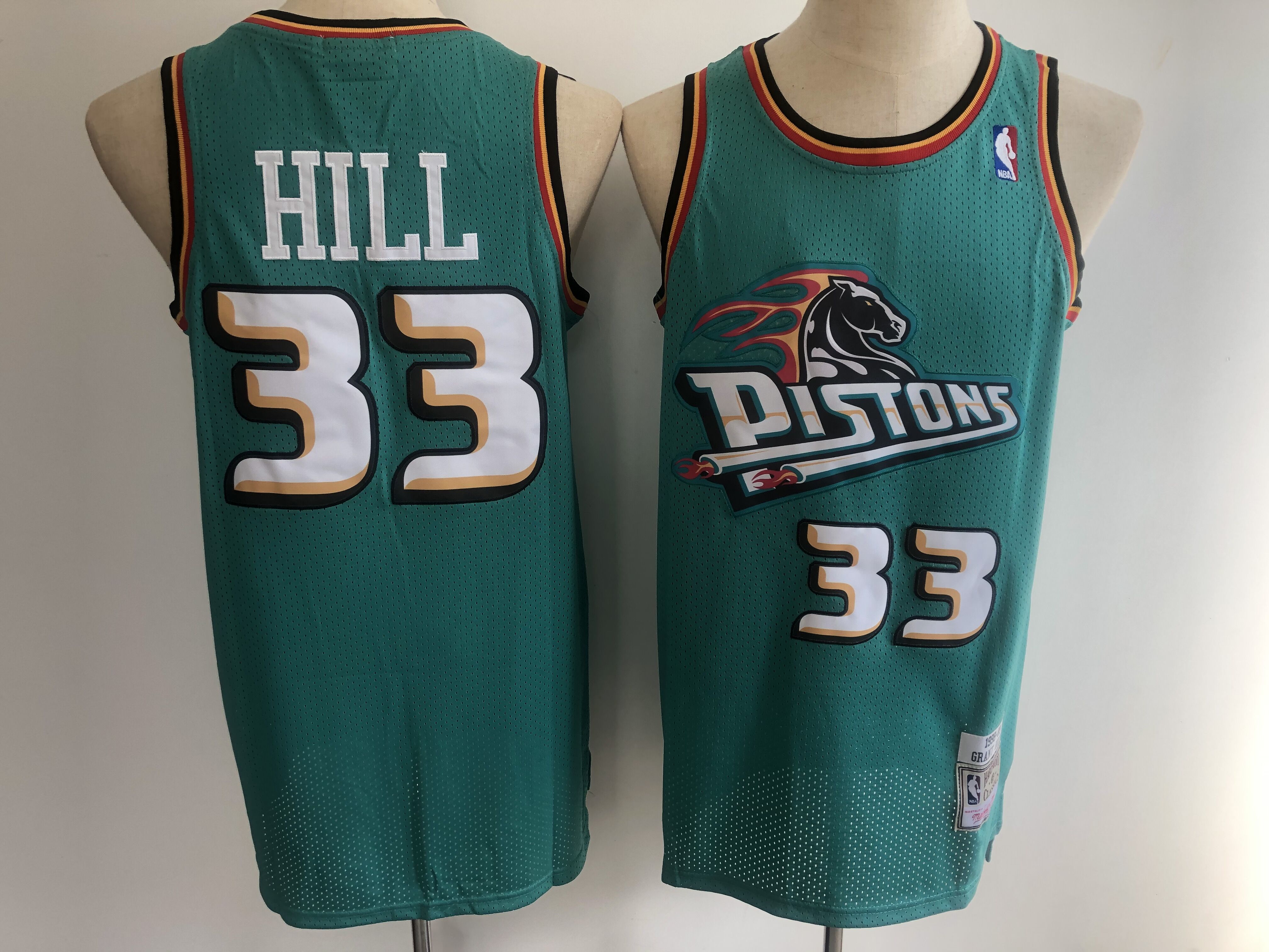 Men Detroit Pistons 33 Grant Hill green NBA jerseys